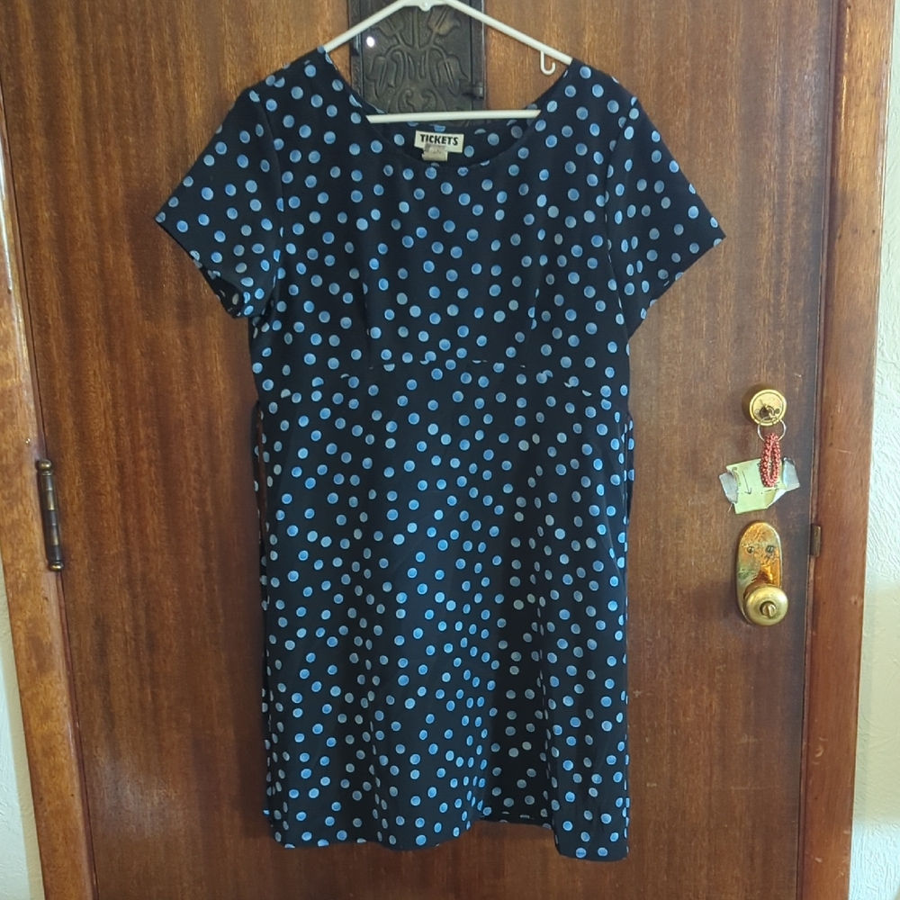 Black and Blue Polka Dot Dress